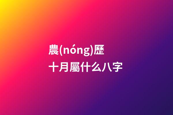 農(nóng)歷十月屬什么八字 (農(nóng)歷10月是什么月八字)-第1張-觀點(diǎn)-玄機(jī)派